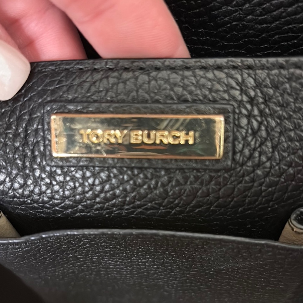 Tory Burch Black Pebbled Leather Tote - Picture 4 of 10